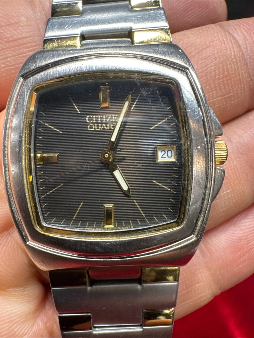 Citizen Two-Tone Silver and Gold Watch with Black Dial